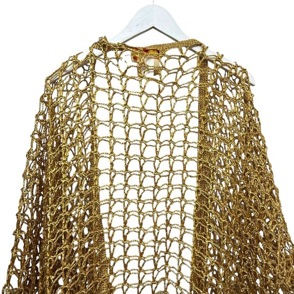 Vintage Bis Gene Ewing Top Plus Size 3X 90s Crochet Jacket Hippie Boho Rare Find - Picture 9 of 12
